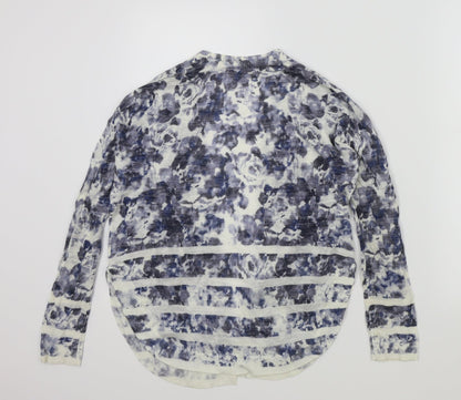 Marks & Spencer Womens White Geometric  Cardigan Jumper Size S