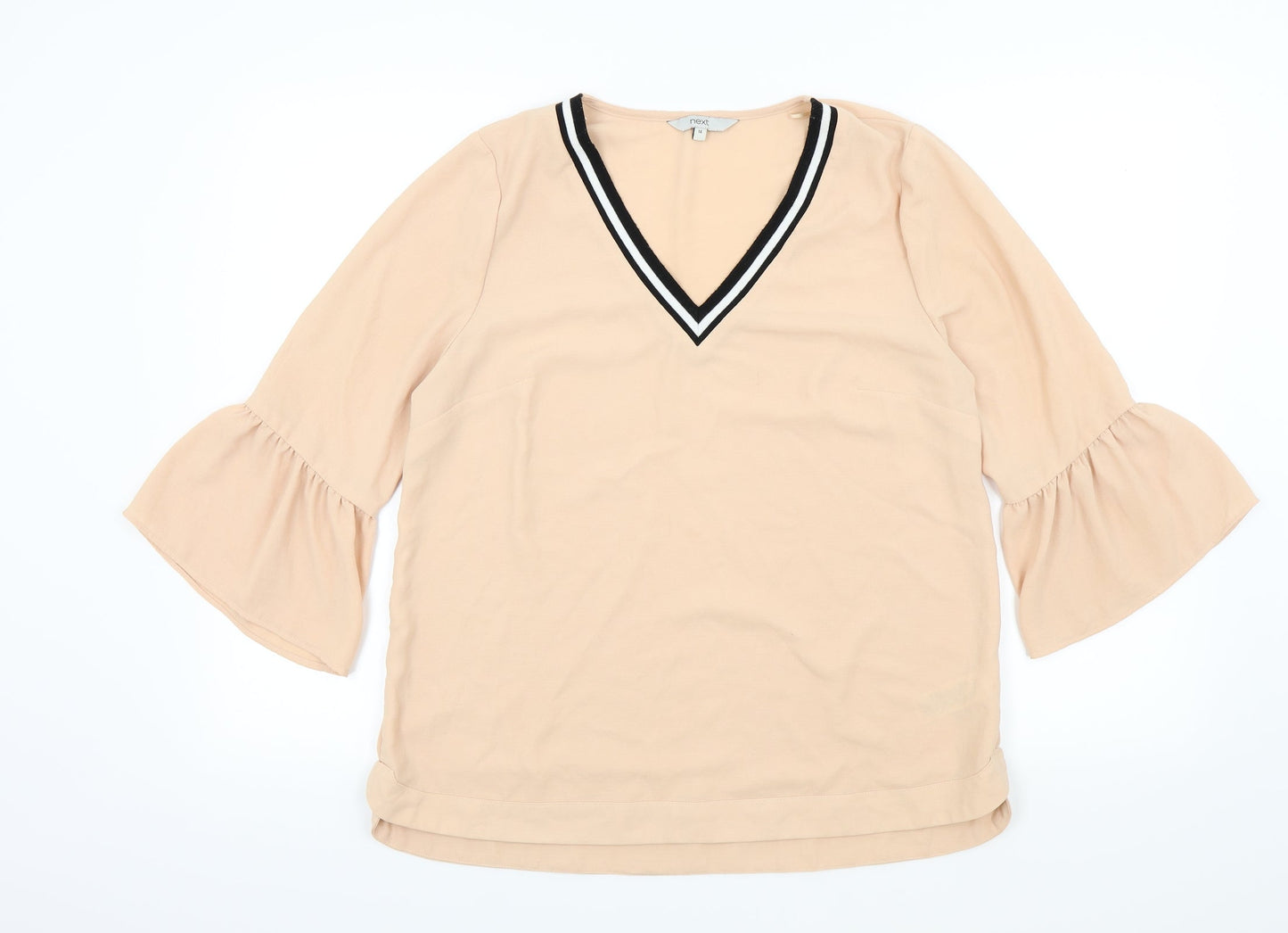 NEXT Womens Beige   Basic Blouse Size 14  - Flare sleeve