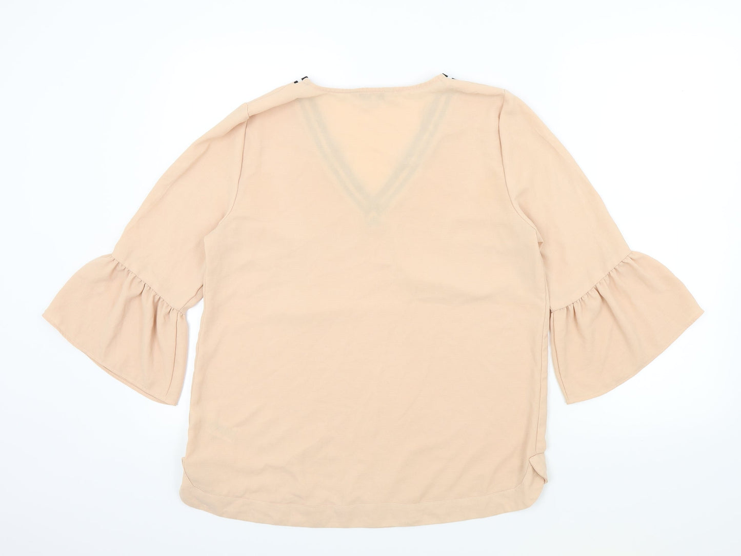 NEXT Womens Beige   Basic Blouse Size 14  - Flare sleeve