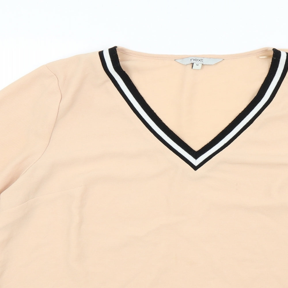 NEXT Womens Beige   Basic Blouse Size 14  - Flare sleeve