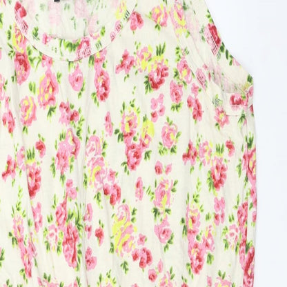 Authentic Womens Ivory Floral  Basic Blouse Size 16