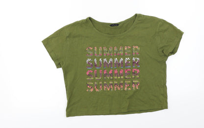 M&Co Girls Green   Basic T-Shirt Size 13 Years