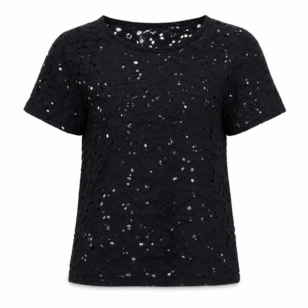 New Look  Womens Black Floral  Basic T-Shirt Size 8