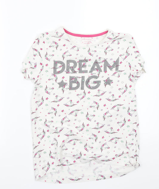 Primark Girls White  Rayon Basic T-Shirt Size 13 Years