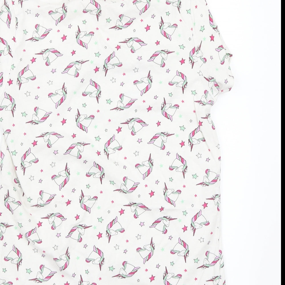 Primark Girls White  Rayon Basic T-Shirt Size 13 Years