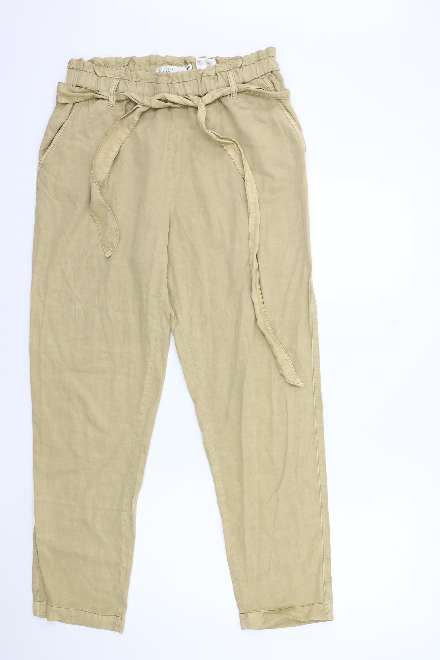 H&M Womens Beige   Trousers  Size 14 L28 in