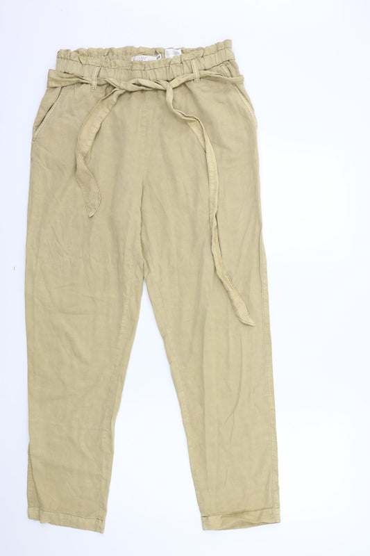 H&M Womens Beige   Trousers  Size 14 L28 in