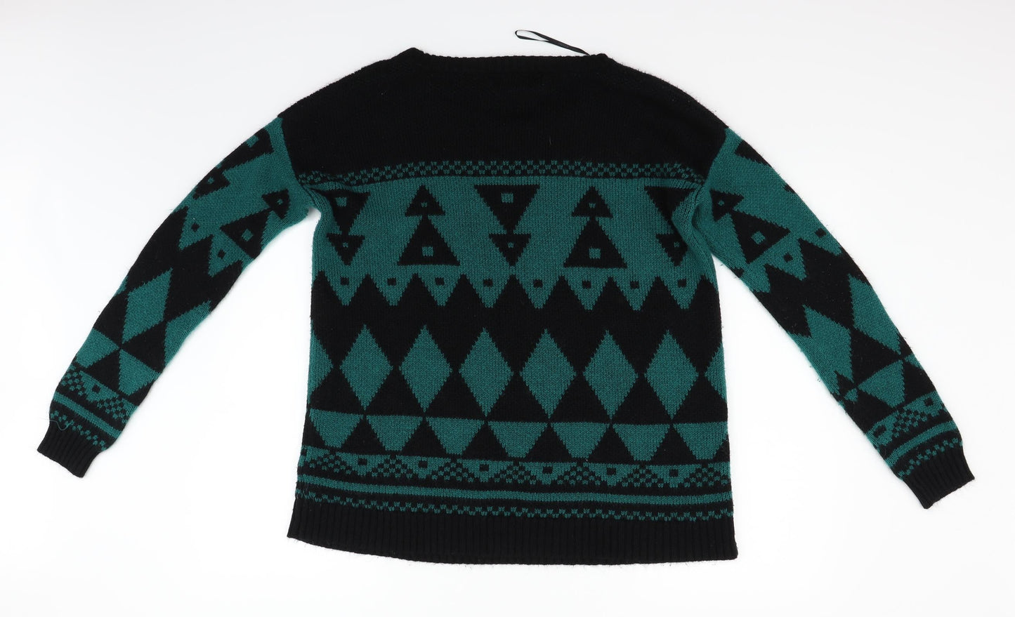 FOREVER 21 Womens Green Geometric  Pullover Jumper Size S
