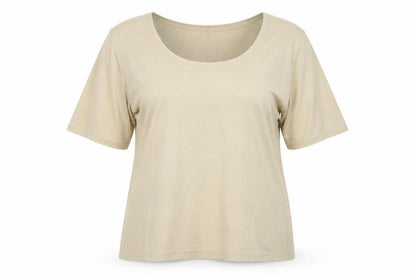 Aria Womens Beige   Basic T-Shirt Size 16