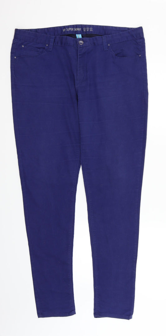 deniem & co Womens Blue   Trousers  Size 18 L32 in