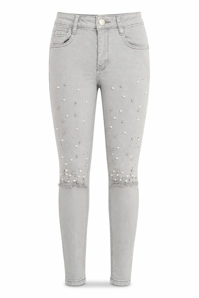Laura Womens Grey   Straight Jeans Size 6 L28 in - perl detail