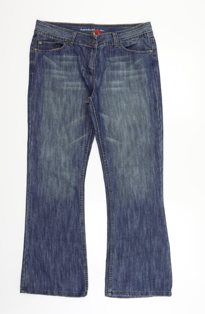 Denim & Co. Womens Blue   Trousers  Size 16 L29 in