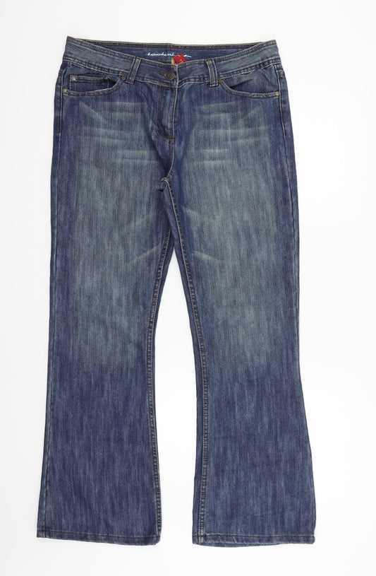 deniem co Womens Blue   Trousers  Size 16 L29 in