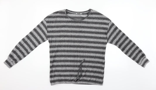 Matalan Womens Grey Striped  Pullover Jumper Size 14