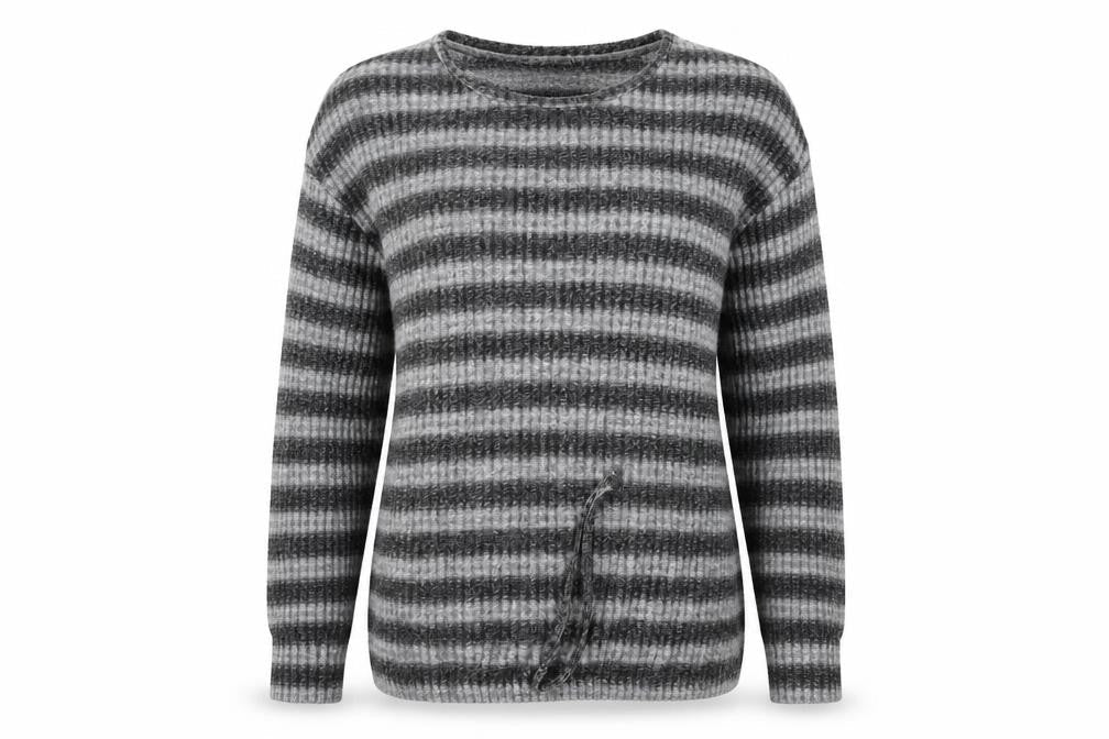 Matalan Womens Grey Striped  Pullover Jumper Size 14
