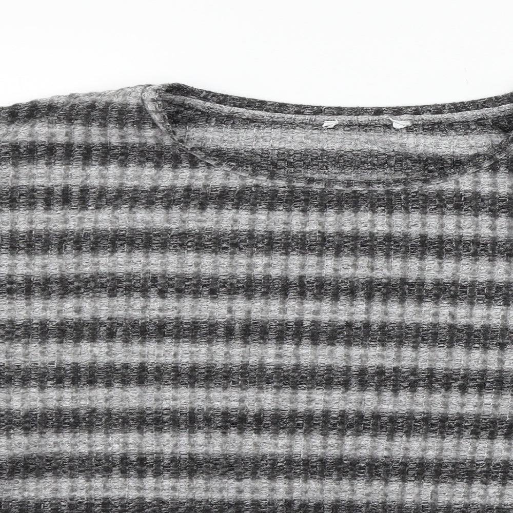 Matalan Womens Grey Striped  Pullover Jumper Size 14