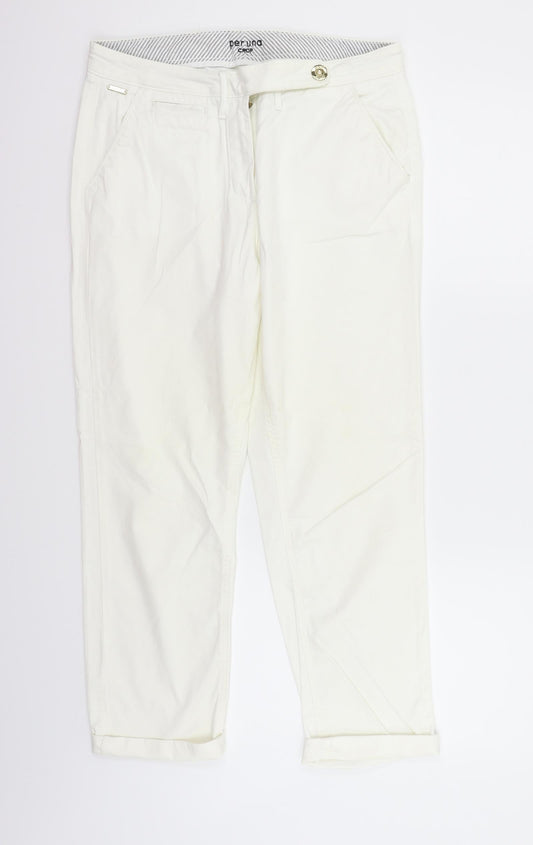 Marks and Spencer Womens White   Sweatpants Trousers Size 12 L25 in