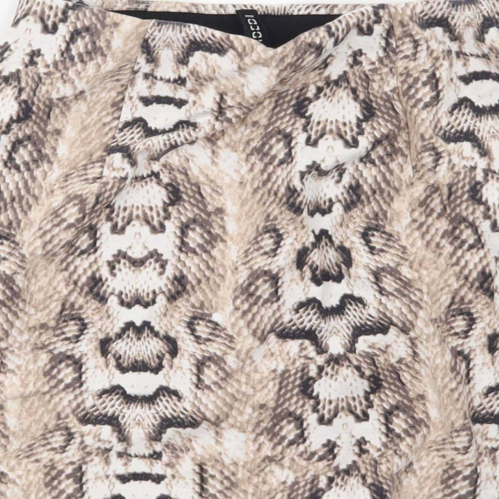 H&M Womens Beige Animal Print  Mini Skirt Size XS