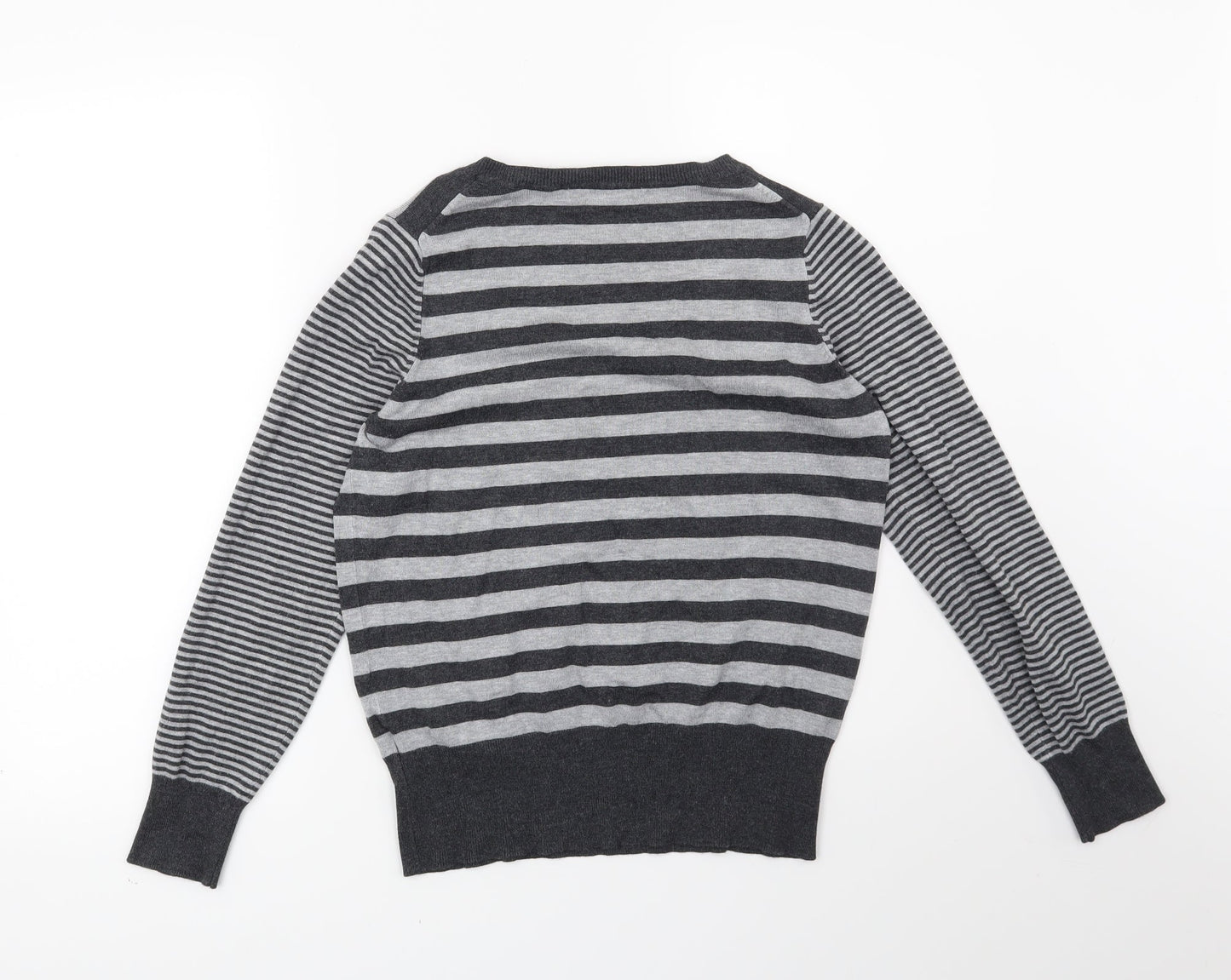 Marks and Spencer Womens Grey Striped  Pullover Jumper Size 12