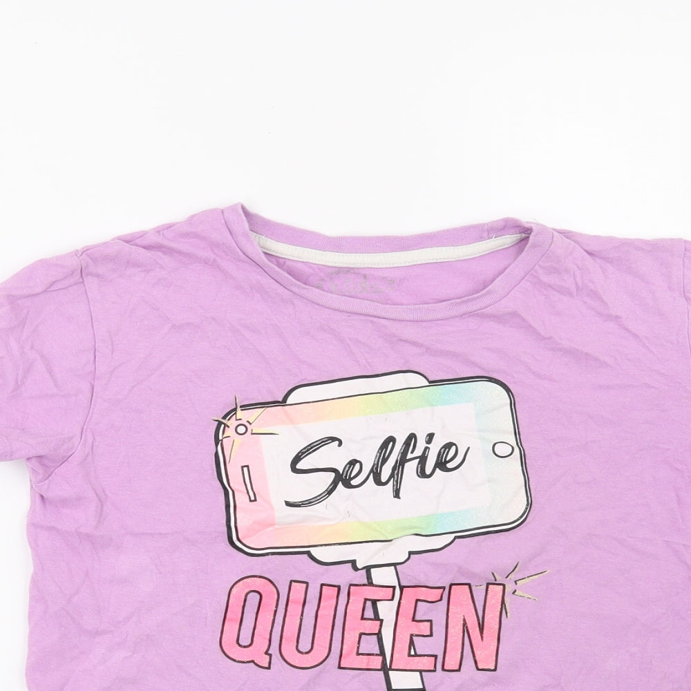 PEP & CO Girls Purple   Basic T-Shirt Size 12-13 Years  - Selfie Queen