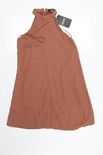 Additional front view of Missguided women’s brown shift, size UK 8