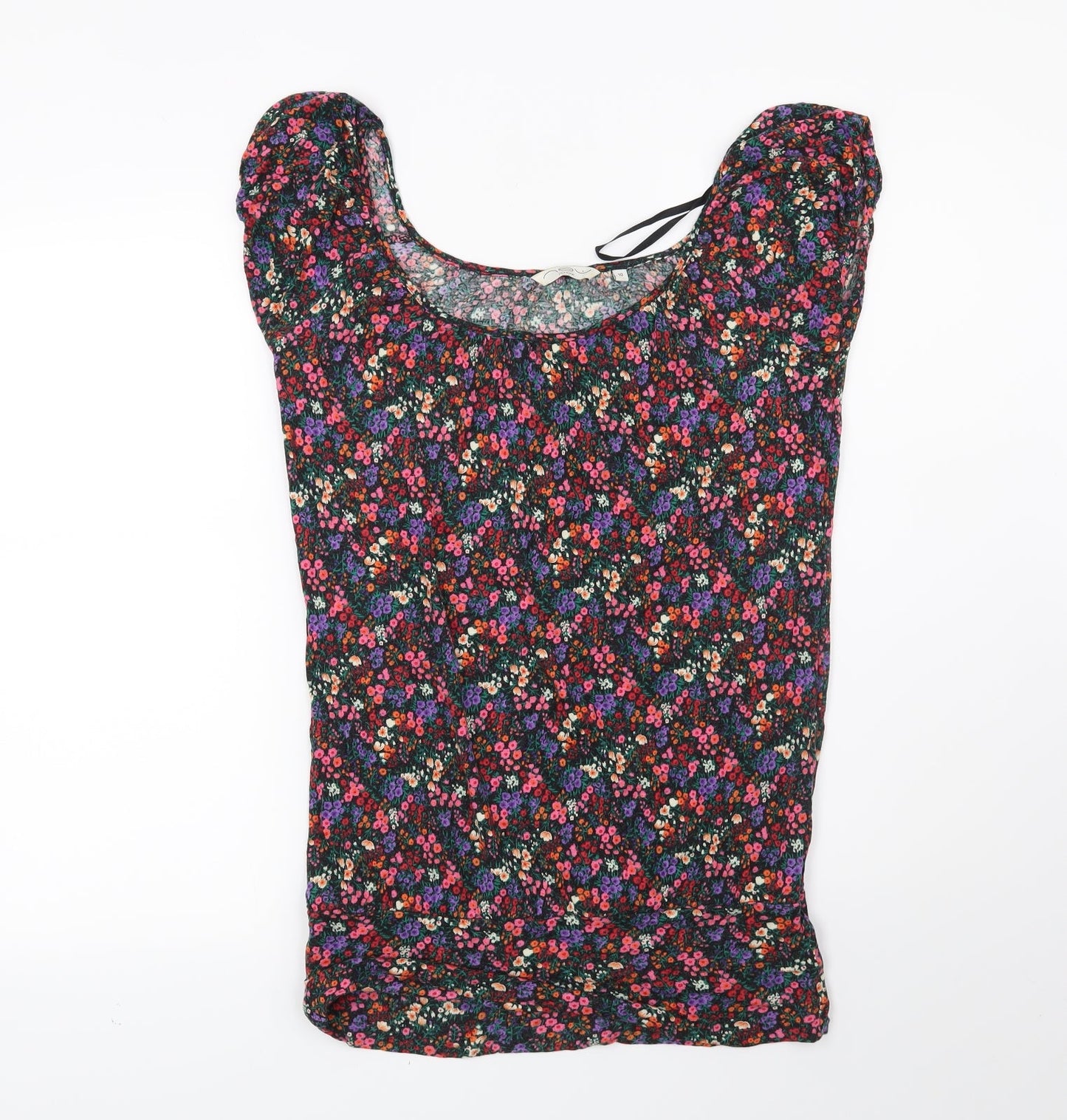 New Look Womens Black Floral  Basic Blouse Size 10