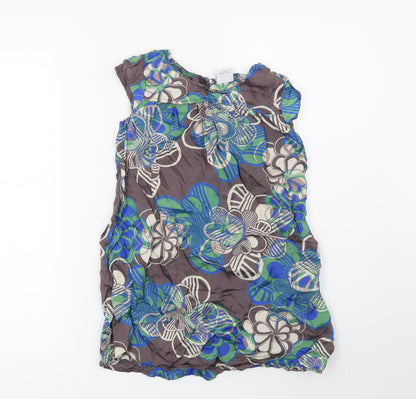 Next Girls Brown Geometric  Basic Blouse Size 9 Years