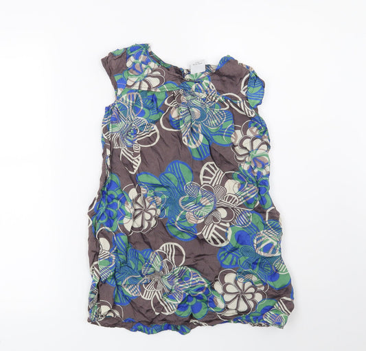 NEXT Girls Brown Geometric  Basic Blouse Size 9 Years
