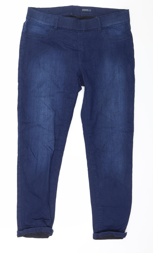 Preworn Womens Blue  Denim Jegging Jeans Size XL L28 in