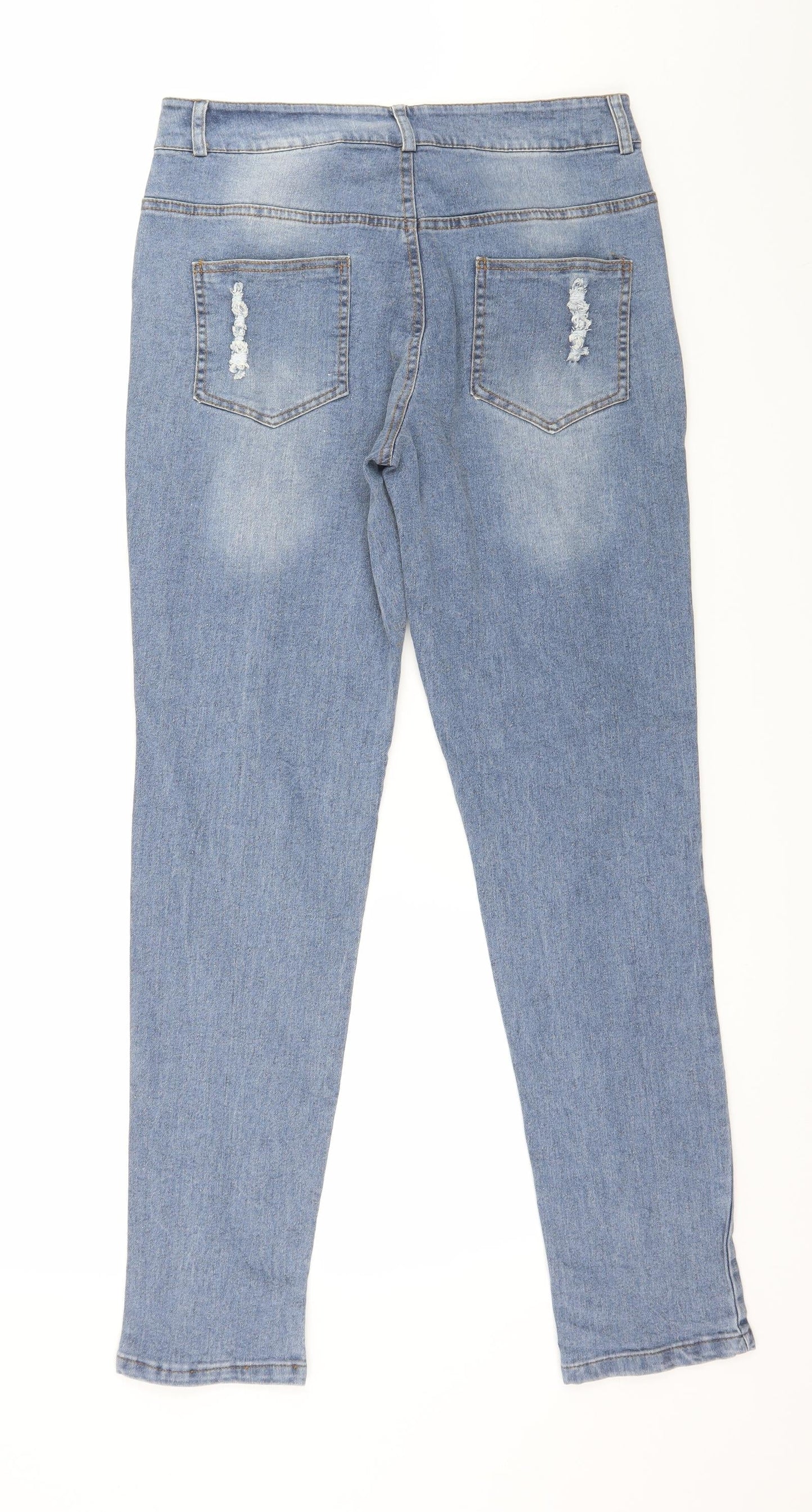 Preworn Womens Blue  Denim Straight Jeans Size 32 in L30 in