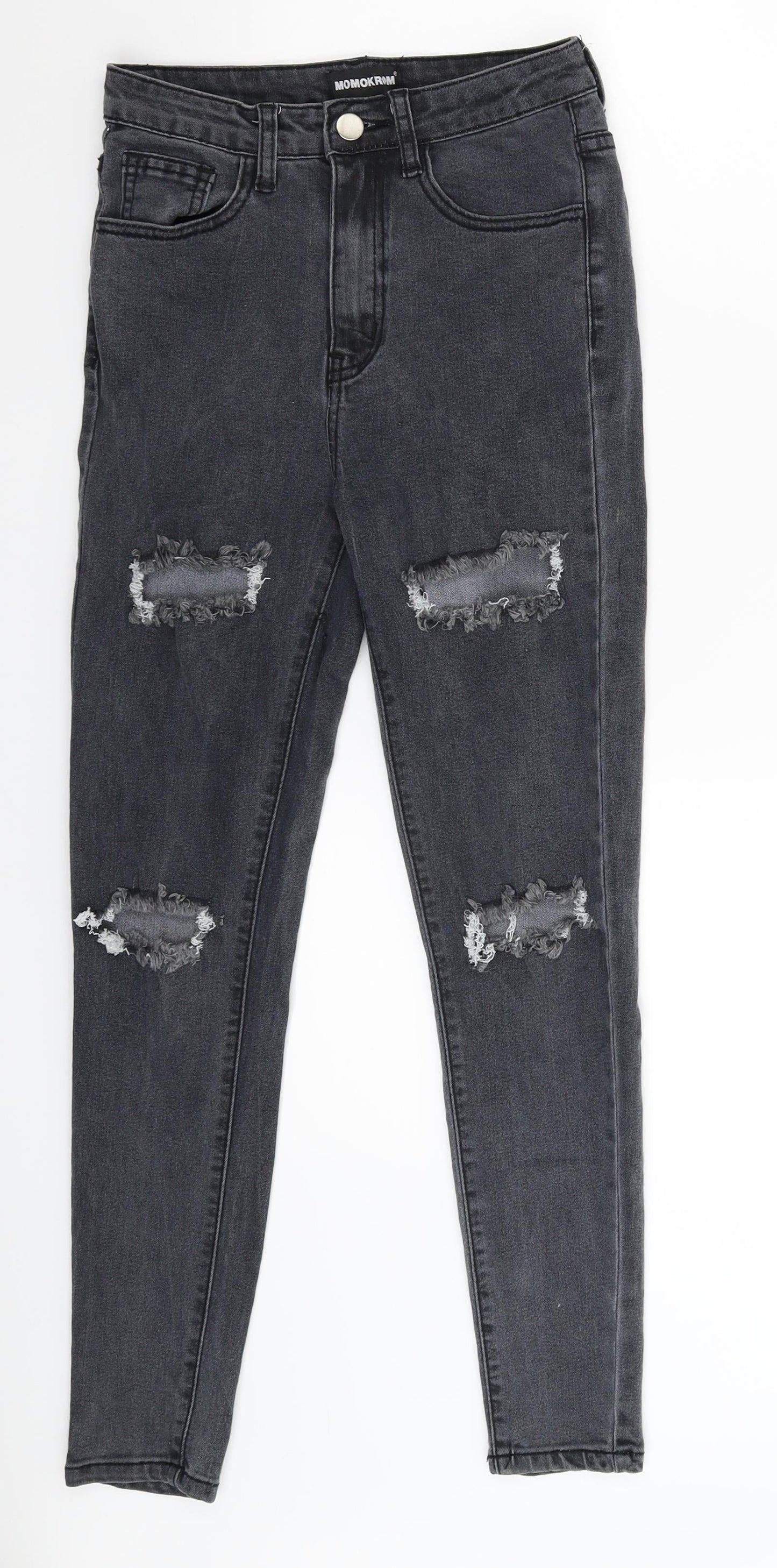 Momokrom Womens Grey  Denim Jegging Jeans Size S L25 in