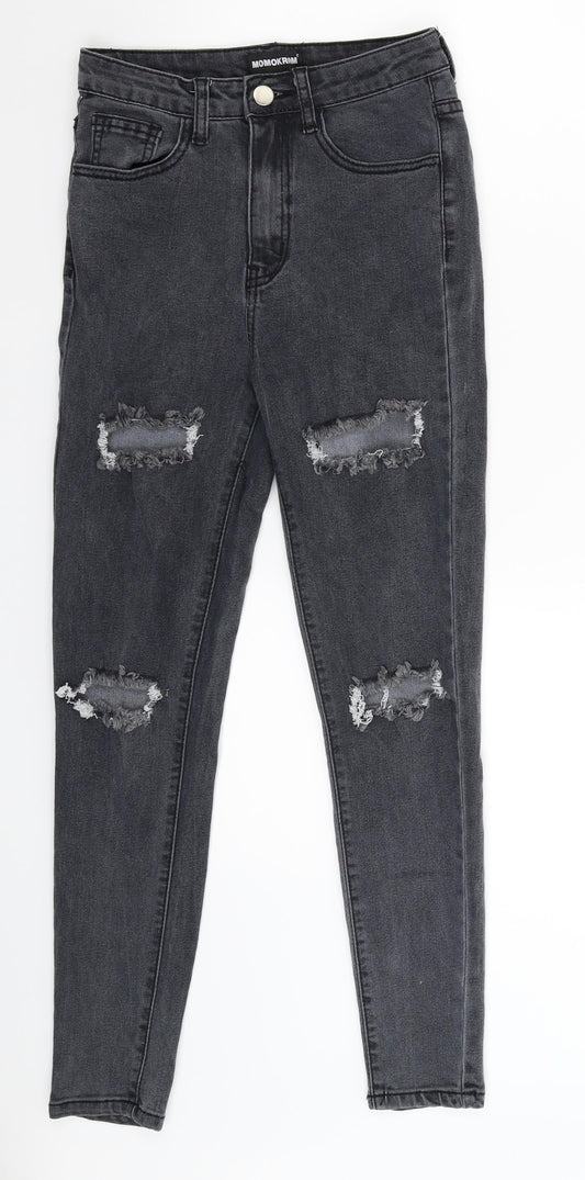 Momokrom Womens Grey  Denim Jegging Jeans Size S L25 in
