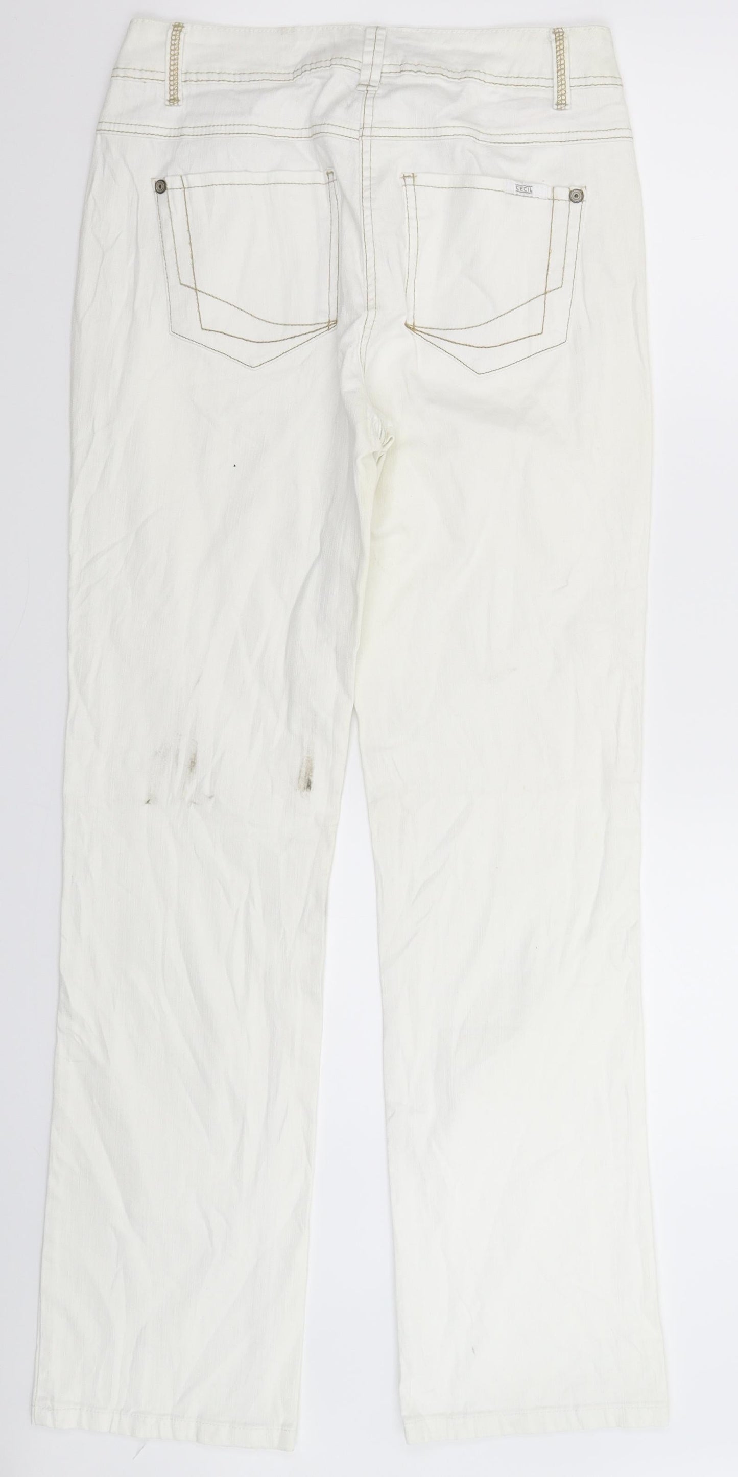 Cecil Womens White  Denim Straight Jeans Size 28 in L32 in