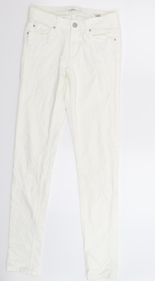 Gemma Womens White  Denim Skinny Jeans Size 27 in L31 in