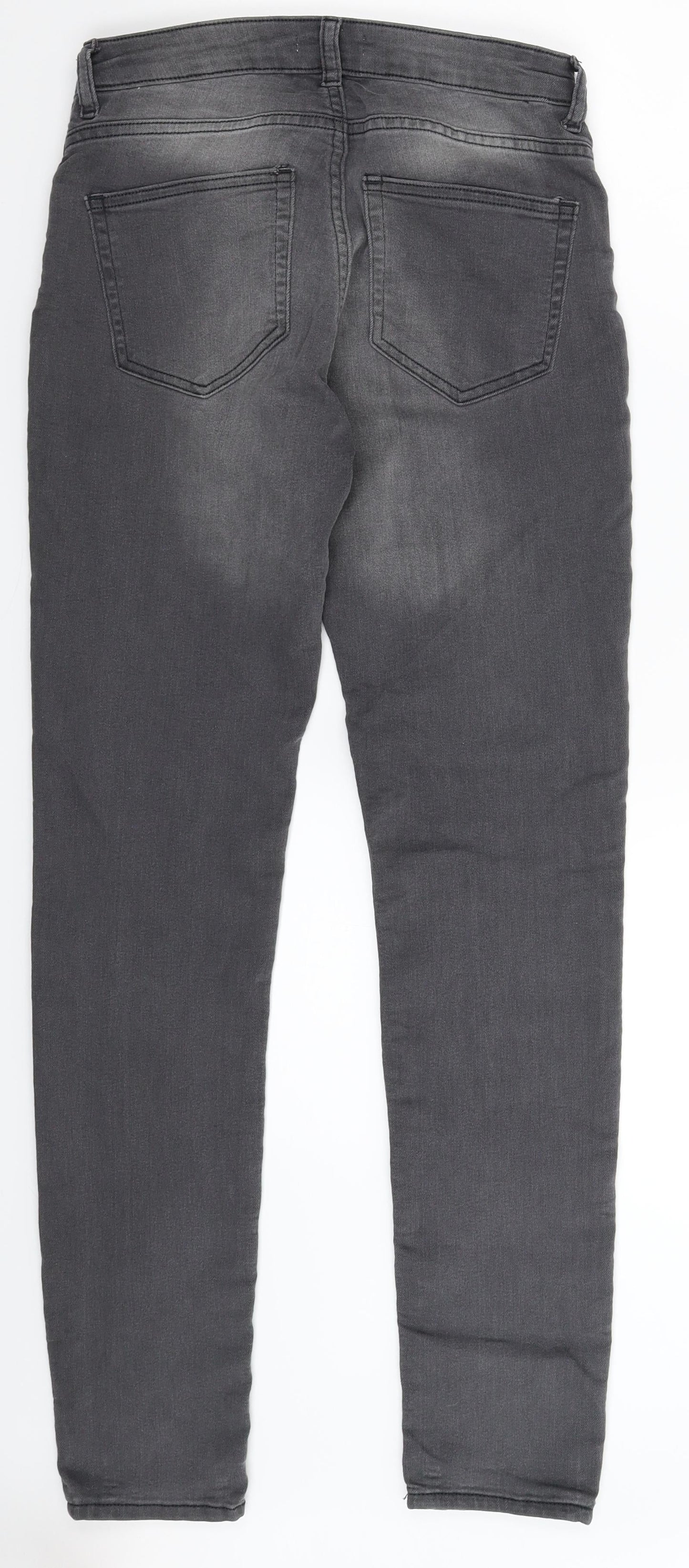 H&M Womens Grey  Denim Jegging Jeans Size 10 L29 in