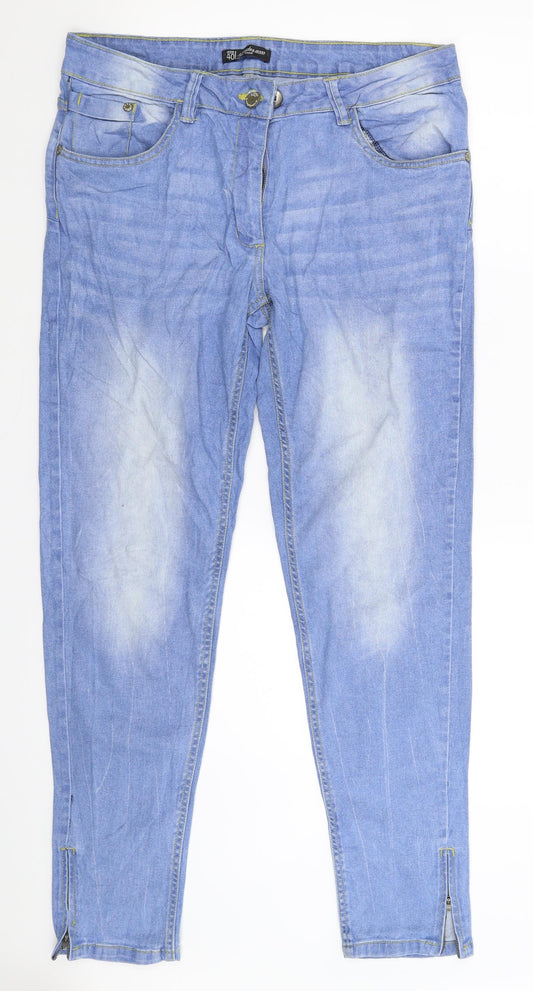 Retro Womens Blue  Denim Skinny Jeans Size 32 in L30 in
