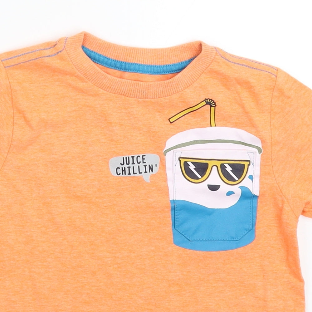 F&F Boys Orange   Basic T-Shirt Size 3-4 Years