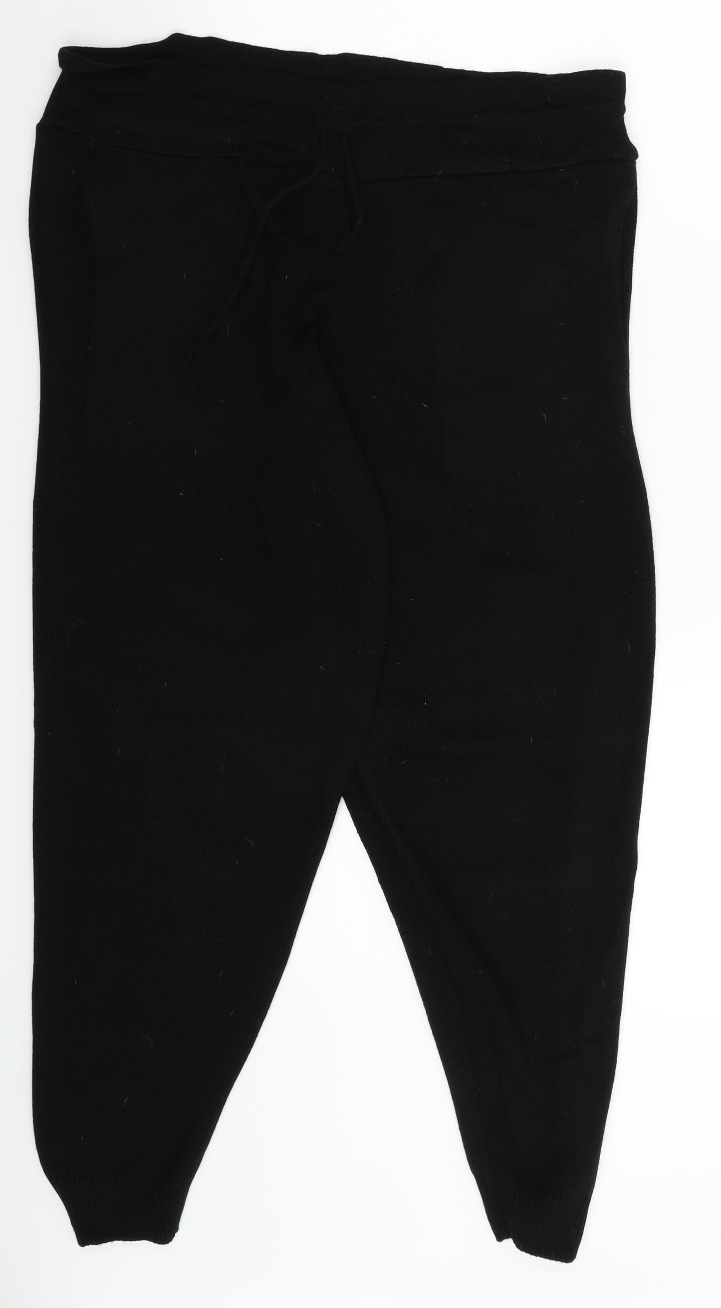 Preworn Womens Black  Knit Cropped Trousers Size L L26 in