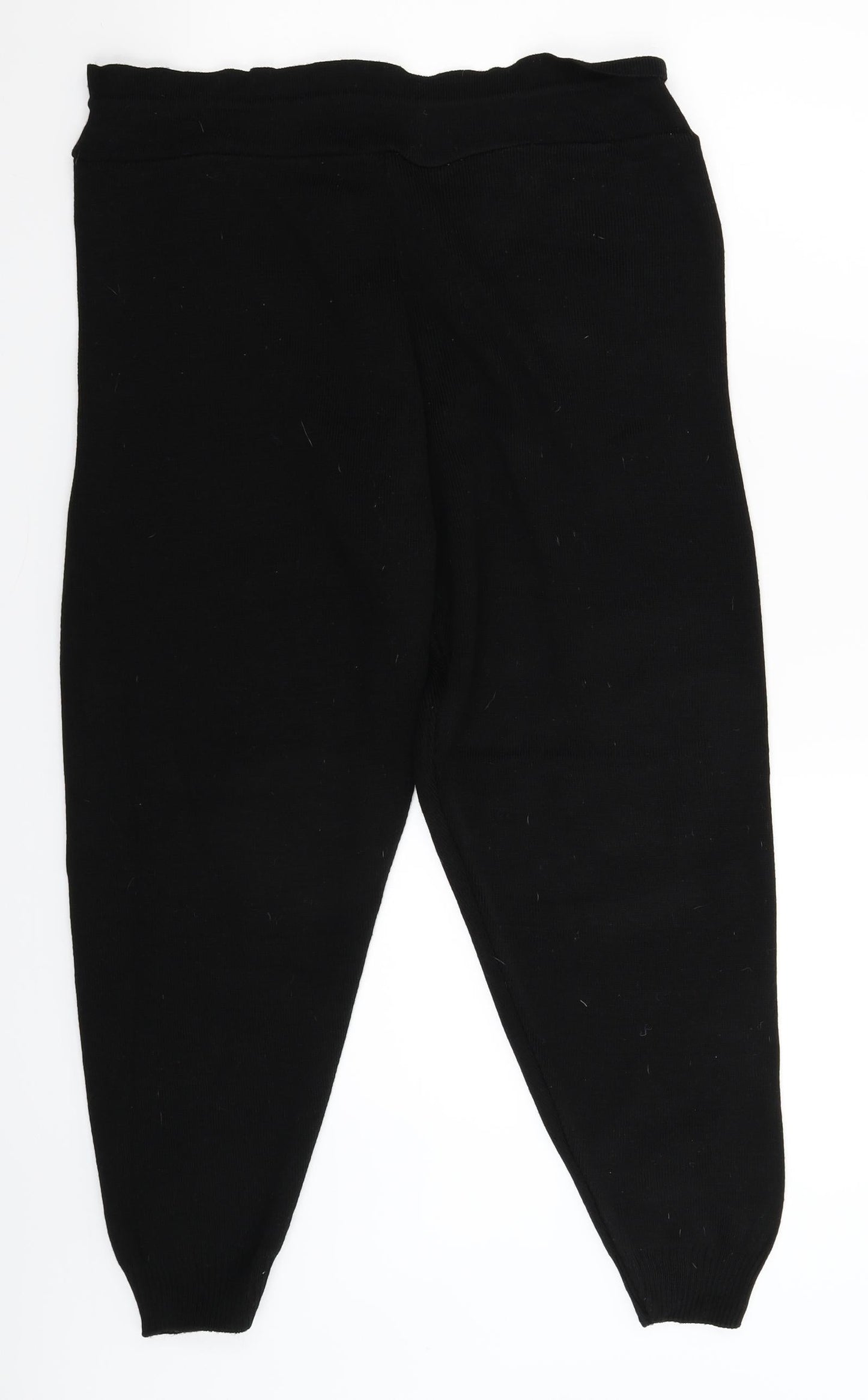 Preworn Womens Black  Knit Cropped Trousers Size L L26 in