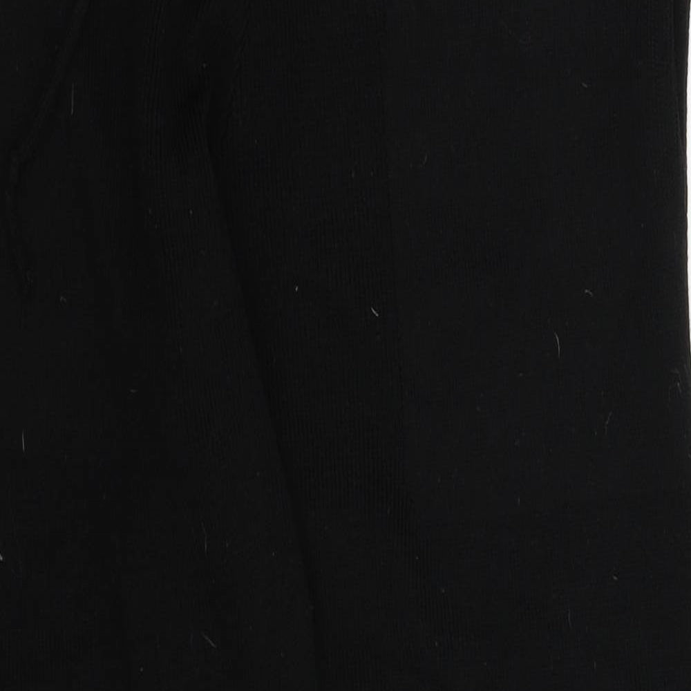 Preworn Womens Black  Knit Cropped Trousers Size L L26 in