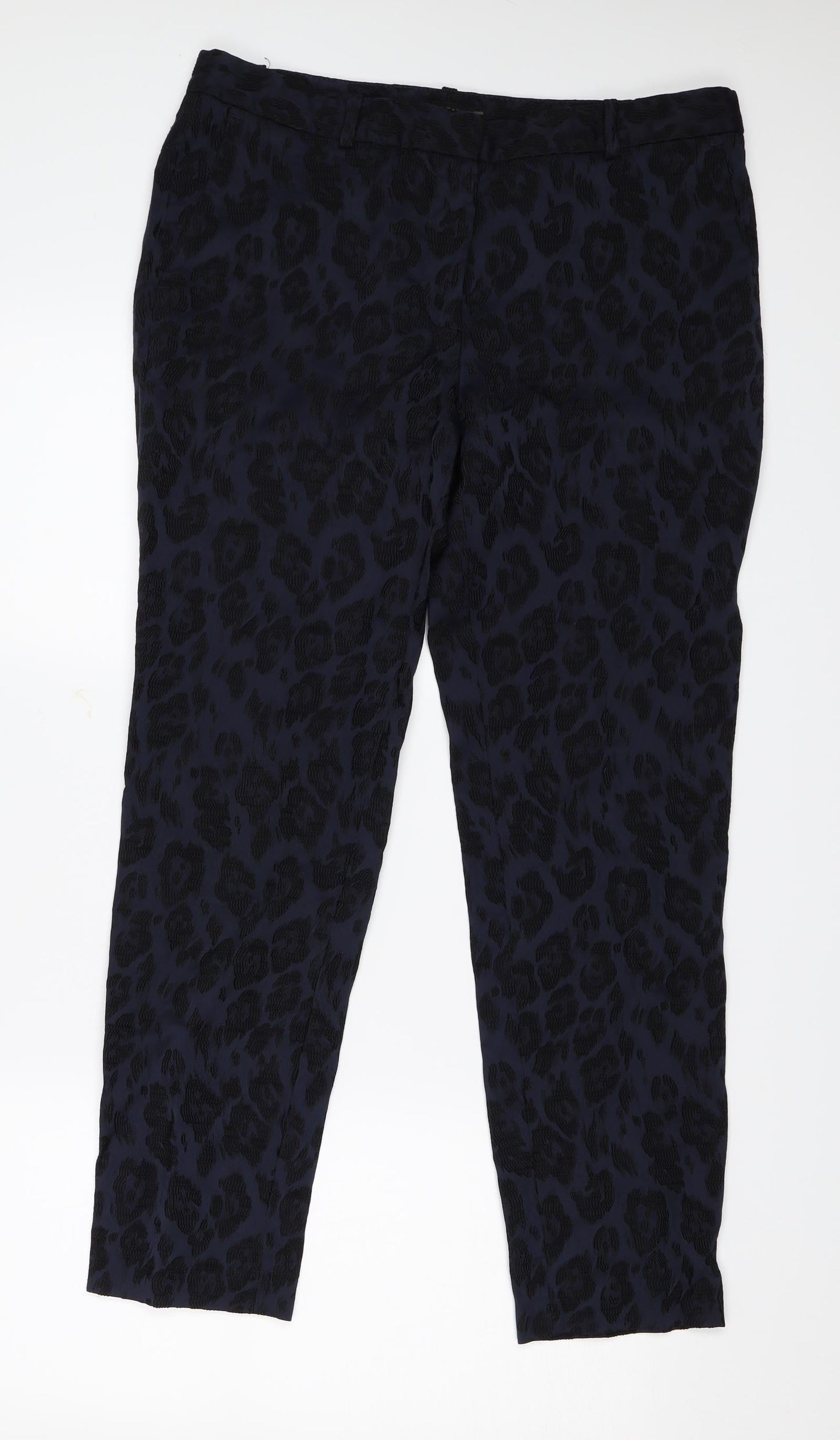 Zara Womens Blue Floral  Trousers  Size M L28 in