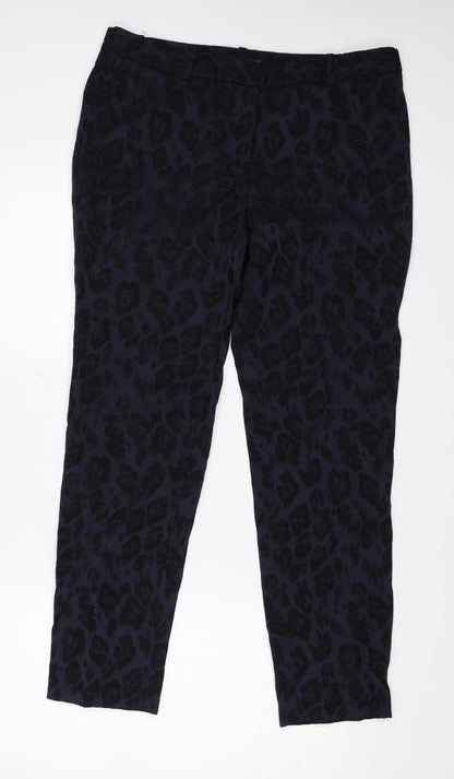 Zara Womens Blue Floral  Trousers  Size M L28 in