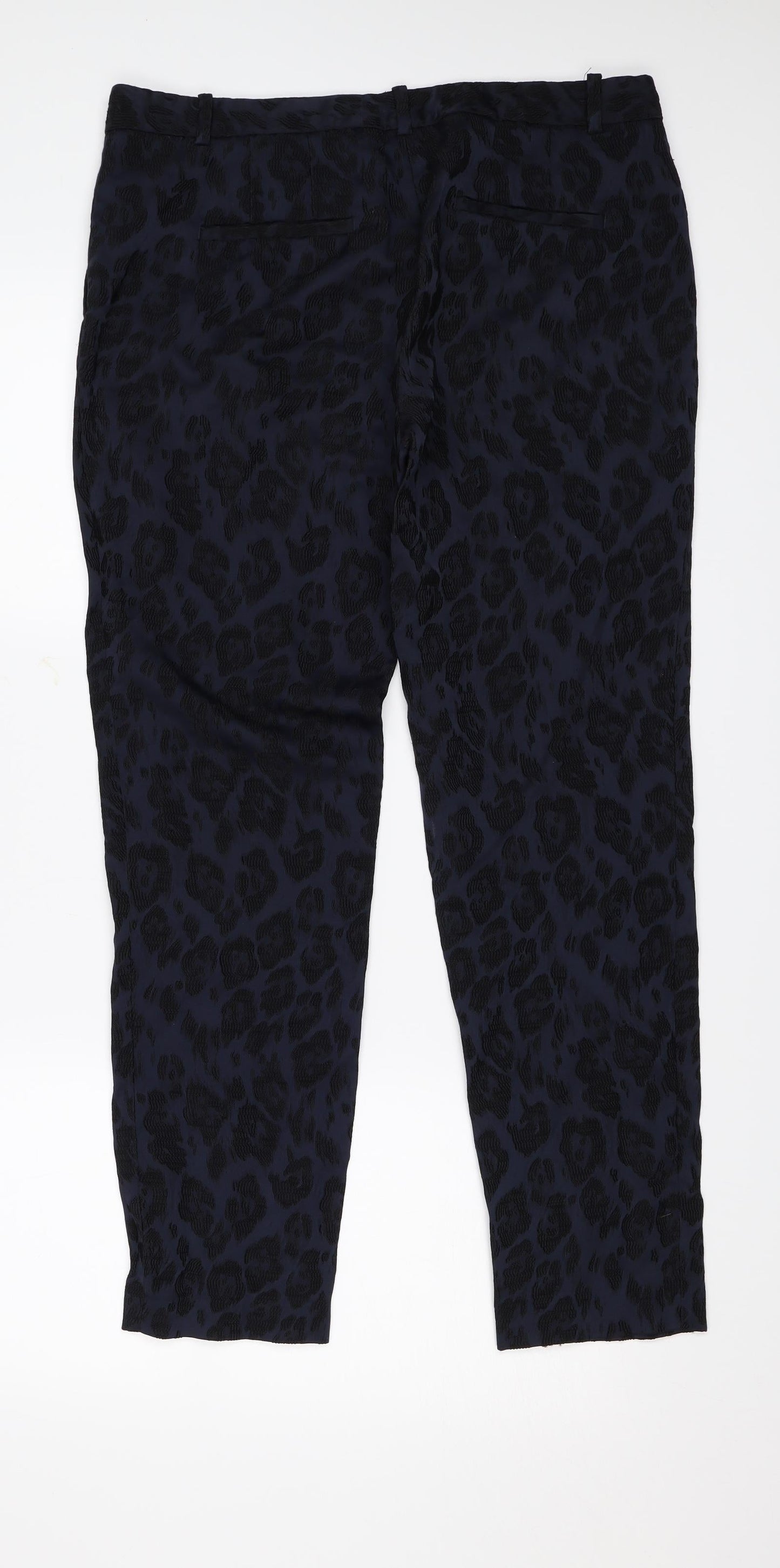 Zara Womens Blue Floral  Trousers  Size M L28 in