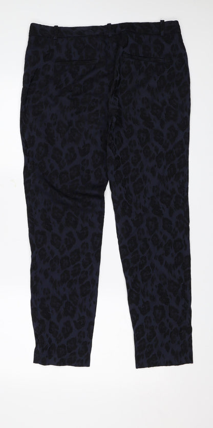 Zara Womens Blue Floral  Trousers  Size M L28 in