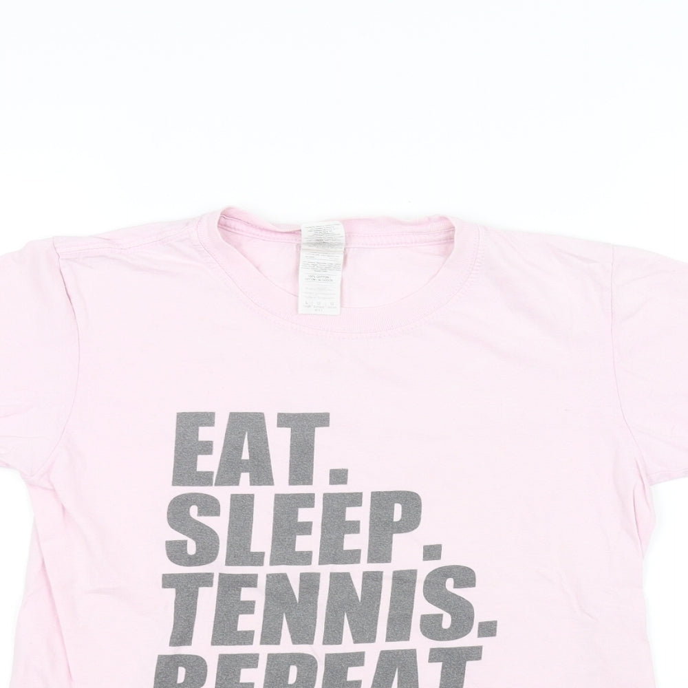Gilden Girls Pink   Basic T-Shirt Size L