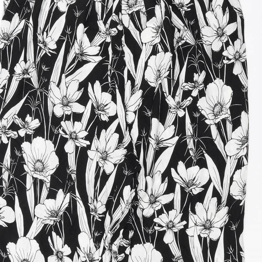 F&F Womens Black Floral  Trousers  Size 18 L26 in