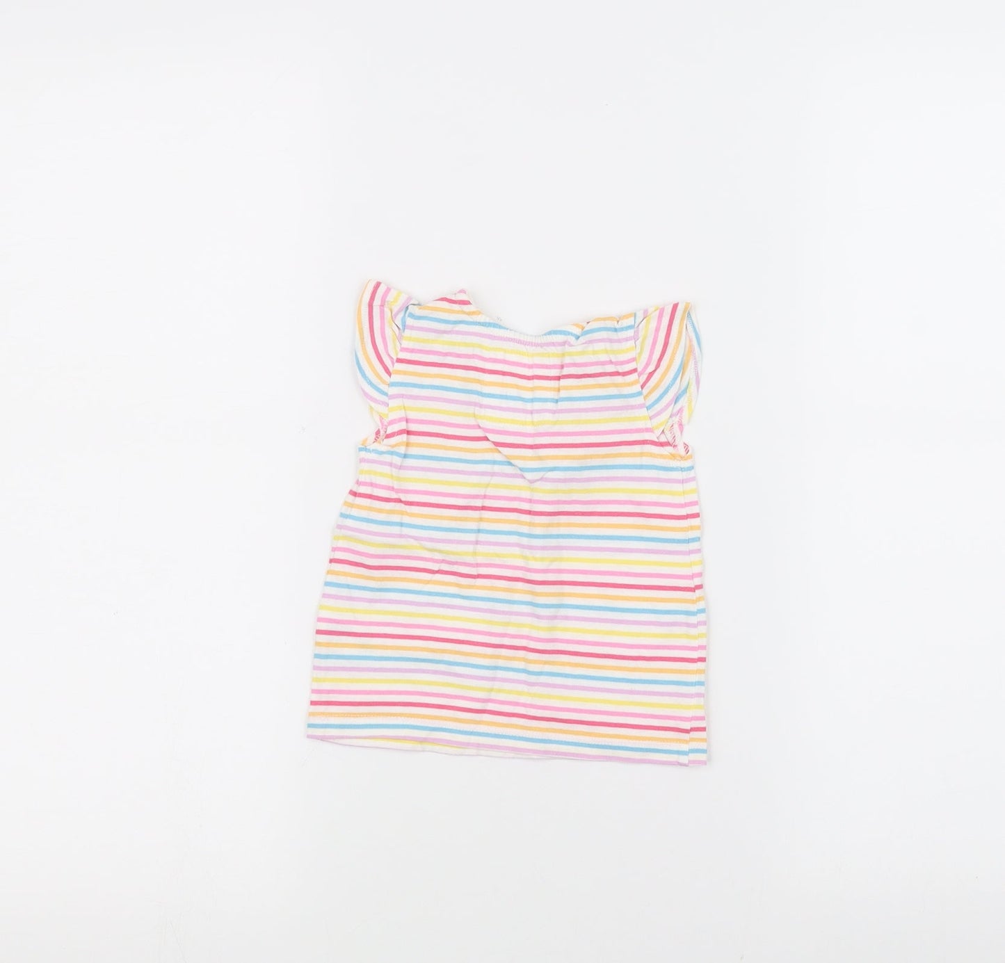 TU Baby White Striped  Basic T-Shirt Size 6-9 Months