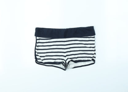 Preloved Atmosphere Womens Blue Striped  Hot Pants Shorts Size 14 - Front