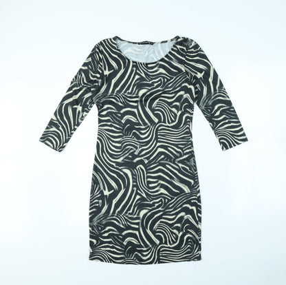 Additional front view of Atmosphere women’s black geometric mini, size UK 10