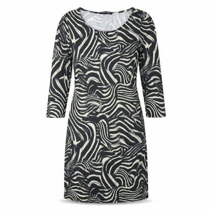 Front view of Atmosphere women’s black geometric mini, size UK 10